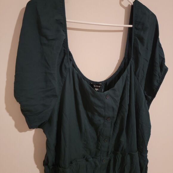 Trixxi Womens Dress Size 3X‎ Green Tiered Boho Peasant Cottagecore Midi Dress - Picture 2 of 6